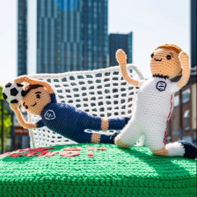 Yarn-bombed postboxes transform England high streets into World Cup fan zones