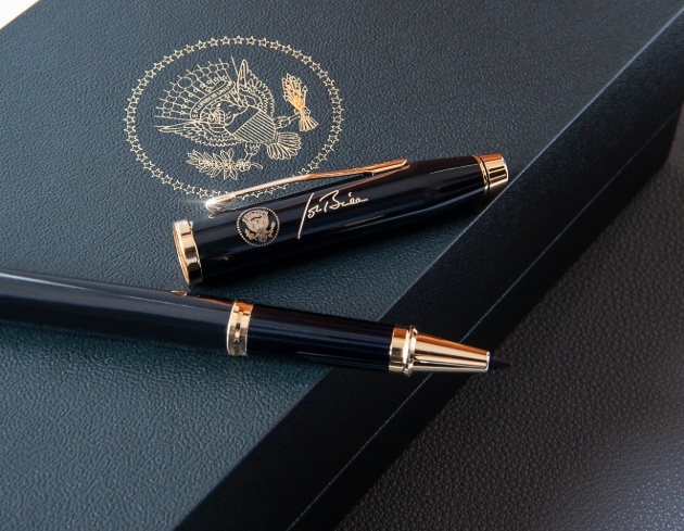 President Joseph Biden Signs Inaugural Day Proclamations with a customised Cross Pen