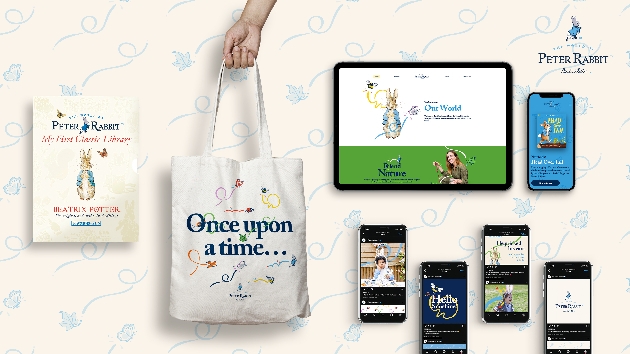 Branded Peter Rabbit merchandise and digital assets