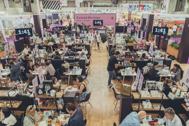 Lots of tables set for buyers to make new business deals