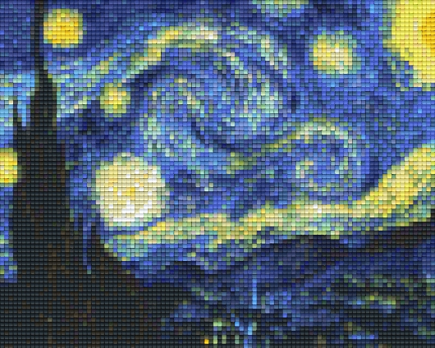 Vincent Van Goch Starry Night image in pixels