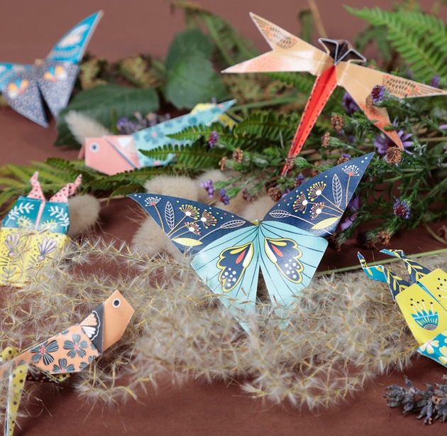 made origami animals on wildlife display