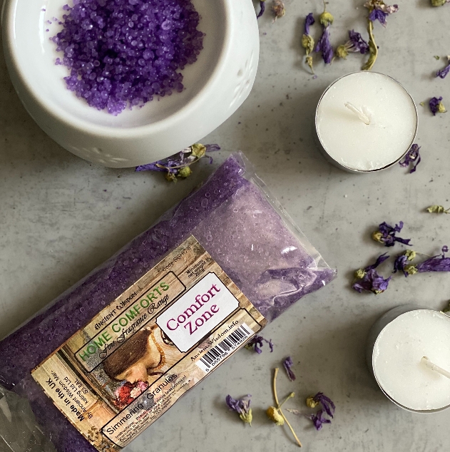 lavender in a bag with tealight candles