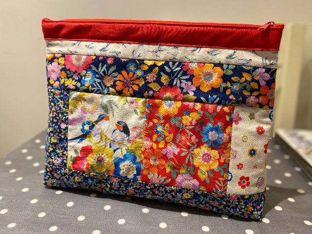 patchwork zip pouch