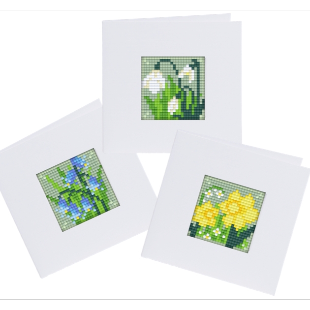 cross stitch flowers on cards