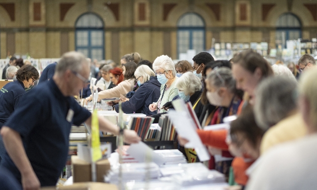 Busy exhibition hall