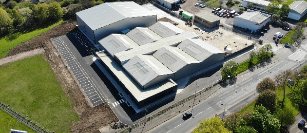 aerial view of warehouse