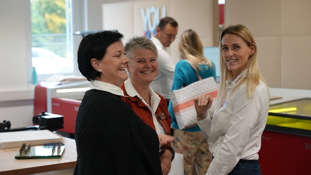 Group of women enjoying the Trotec roadshow