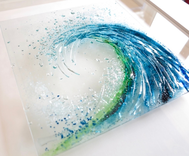 painted canvas of a wave