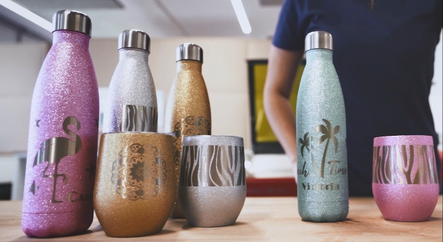 personalised metallic water bottles