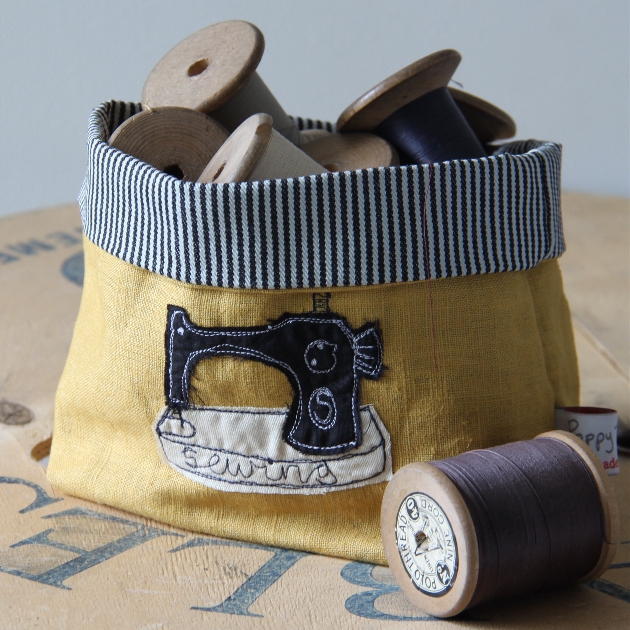 handmade sewing bag carrying bobbins