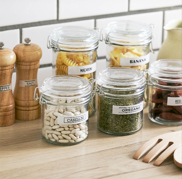 stick labels for kitchen organisation