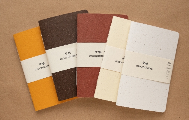 Moonducks Design's handmade sustainable notebooks