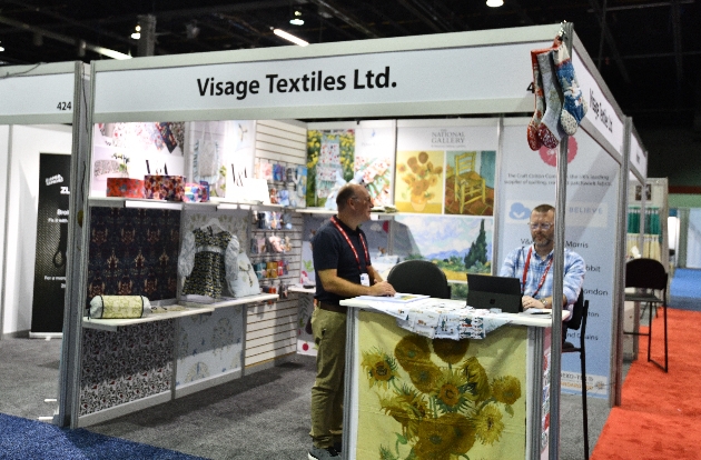 visage textiles stand at exhibition