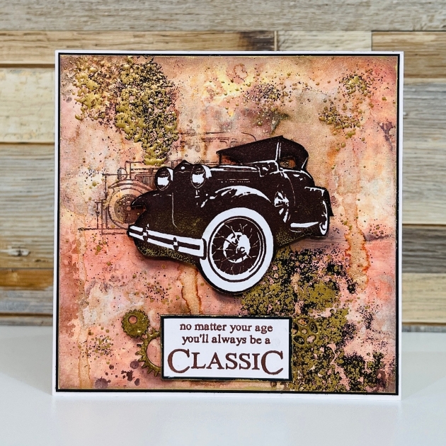 art stamp of classic car