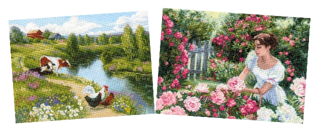 In the Garden cross stitch design