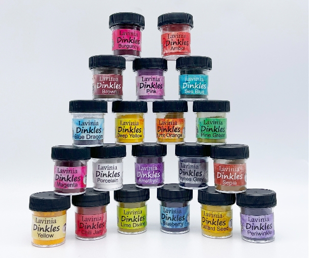 Pots of colourful stamping powders