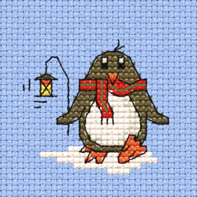 Jolly penguin cross stitch