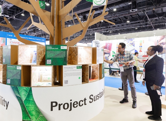 Sustainability stand at Paperworld Middle East trade fair