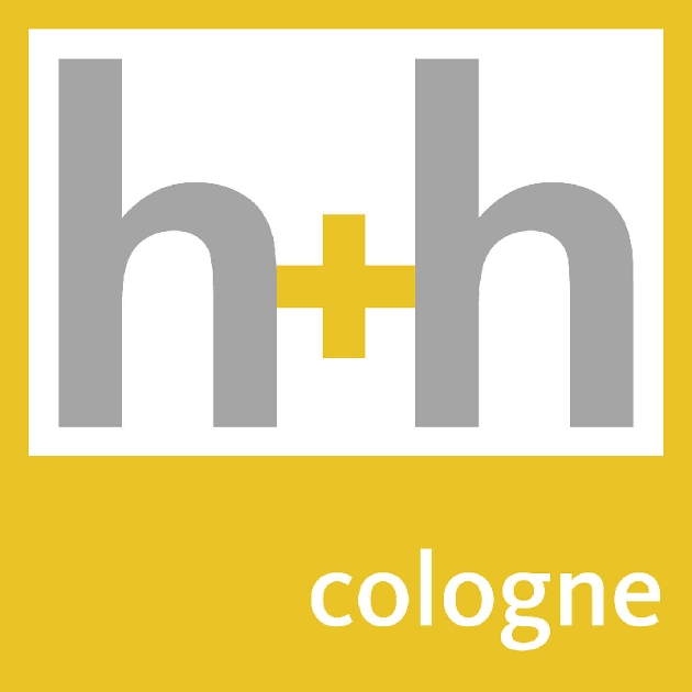 h+h cologne 2024 logo on yellow background