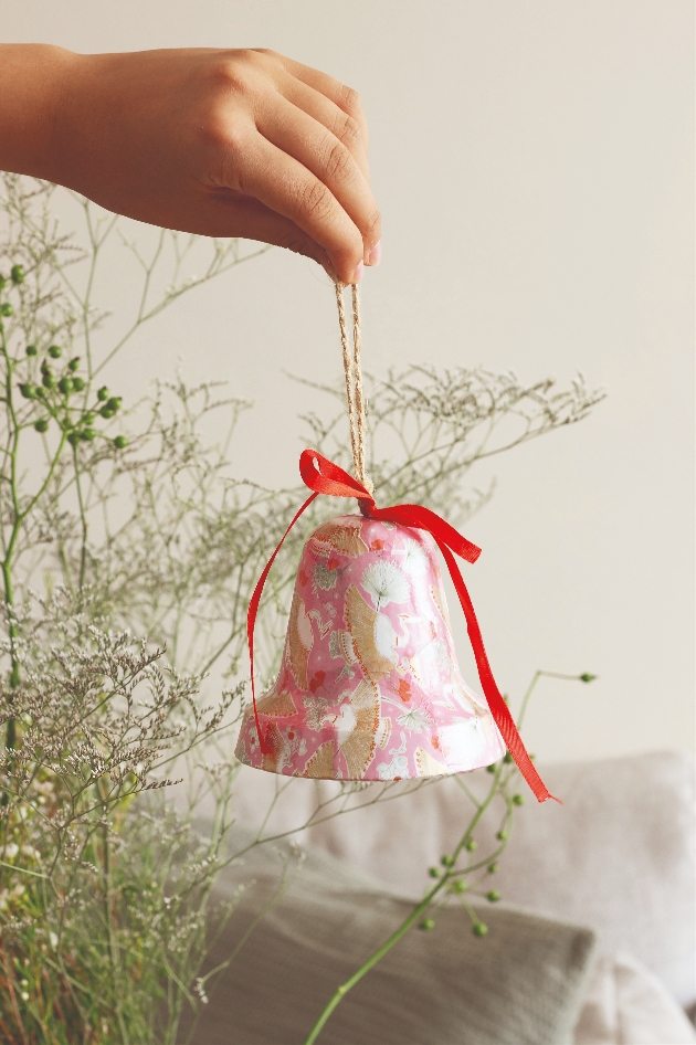 papier mâché pink bell