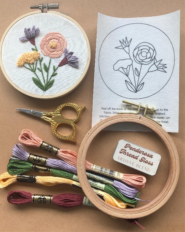 floral needlecrafts hoops
