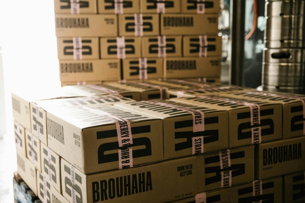 cardboard boxes of stock