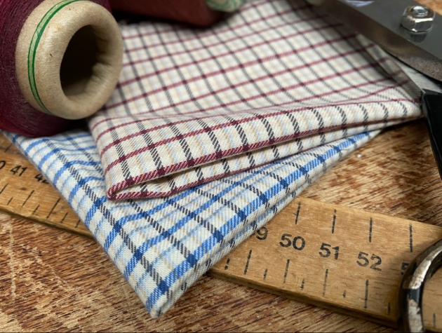swatches of check fabric