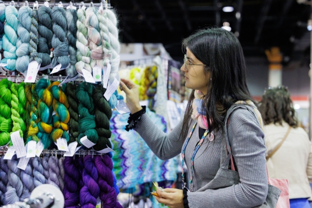 yarn display at trade show