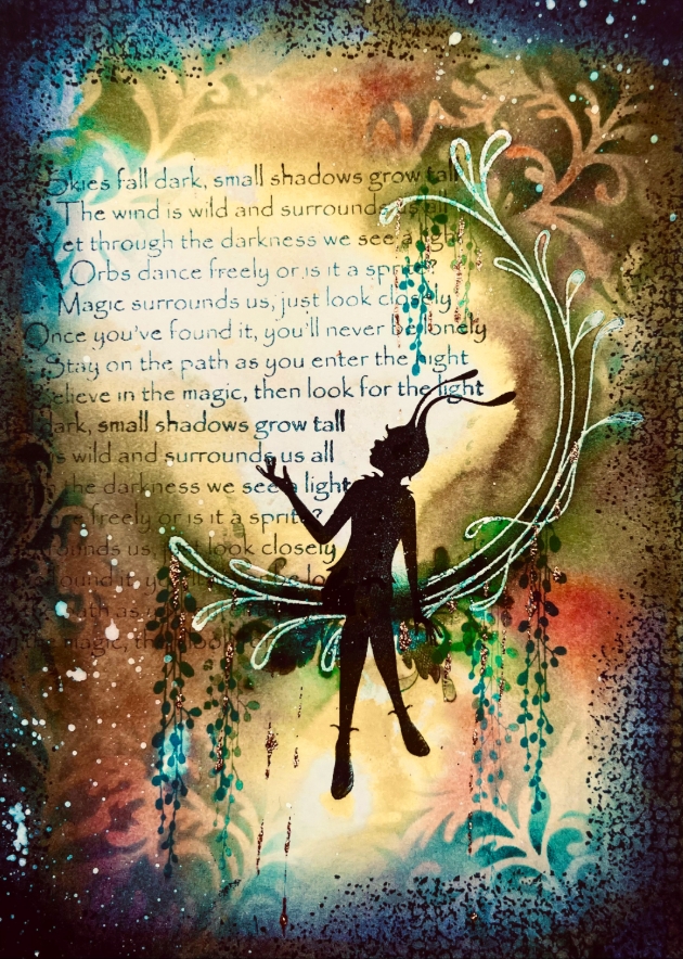 fairy sunset stamp design