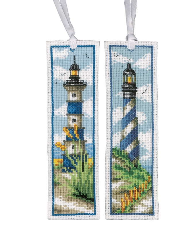 pair of embroidered book marks