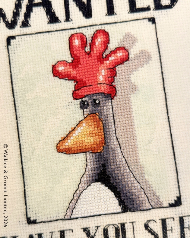 Penguin from Wallace & Gromit cross stitch kit