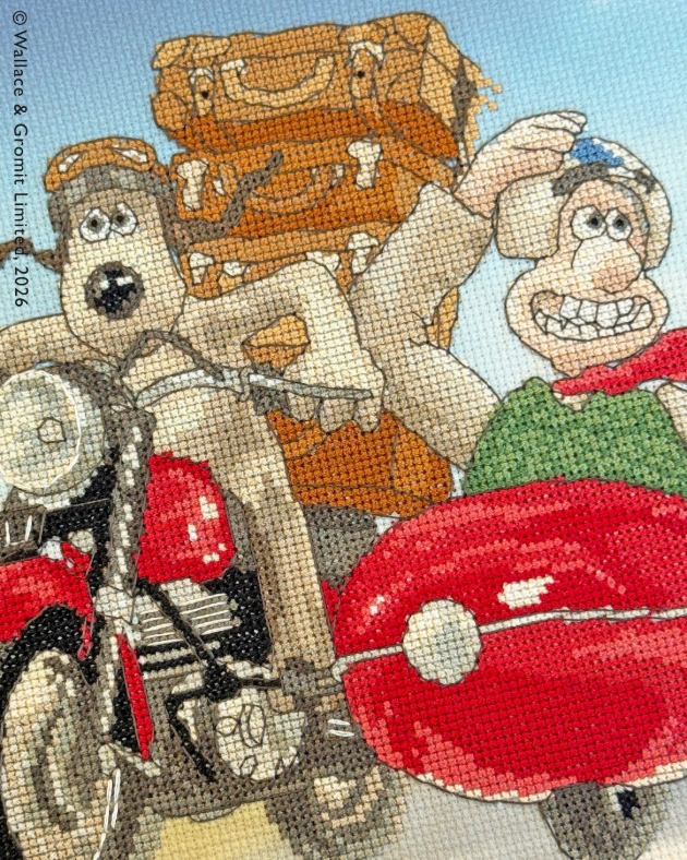 The Wallace & Gromit cross stitch kit