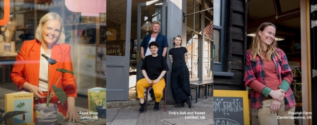 montage of retailers at work